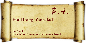 Perlberg Apostol névjegykártya